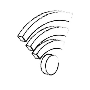 数字网络矢量图中连接的wifi技术