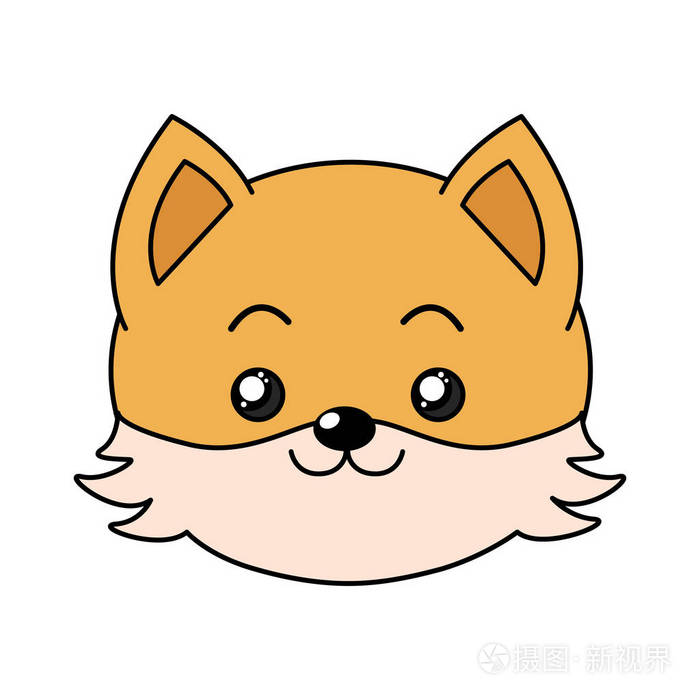 可爱的野生动物脸,表情矢量插图插画-正版商用图片17lsv3-摄图新视界