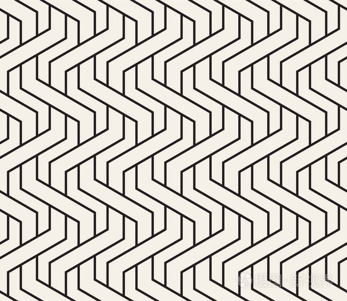 矢量编织无缝图案时尚交织的纹理装饰几何交错线条背景