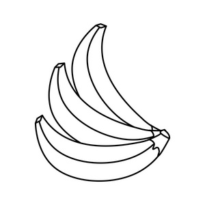 线美味的芭芭娜热带水果，矢量插图设计