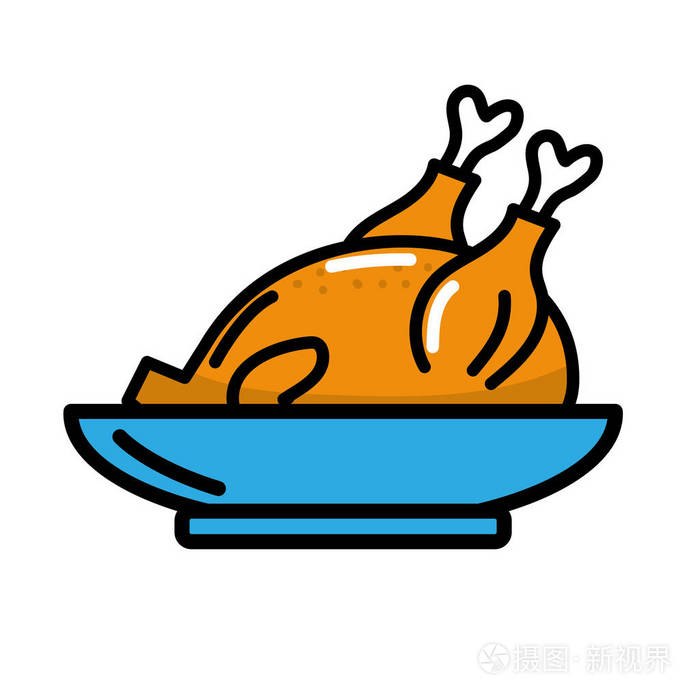 美味的鸡肉,天然营养矢量插图插画-正版商用图片17lv0k-摄图新视界