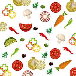 美味健康新鲜蔬菜背景插图