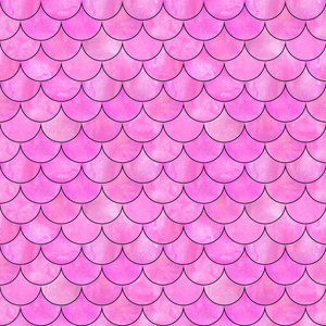 美人鱼鱼鳞波日本魔术无缝图案.
