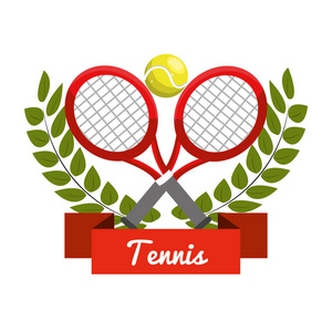 会徽网球游戏图标矢量插图设计