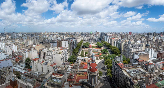 布宜诺斯艾利斯和阿根廷布宜诺斯艾利斯广场全景