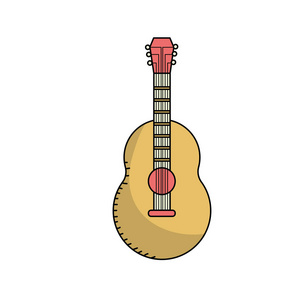 吉他乐器演奏音乐矢量插图图片