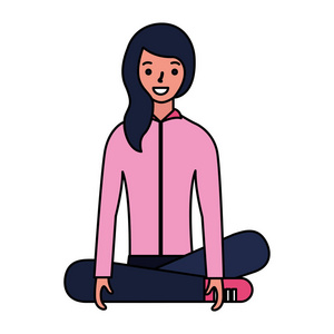 两个孩子两腿交叉坐着图片绿色的草地上交叉腿坐着的女人图片坐在交叉