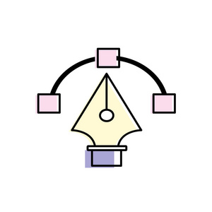 节点笔设计图像矢量插图