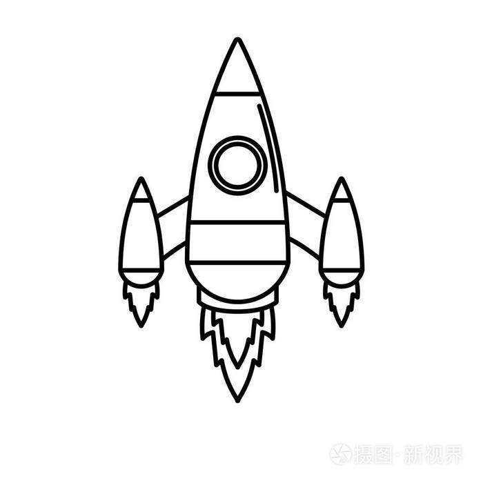 线技术火箭设计探索星系矢量插图
