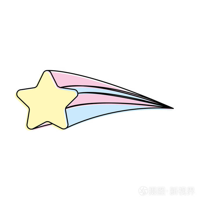 流星闪耀在天空矢量插图图像