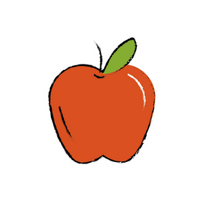 美味健康的苹果水果矢量插图