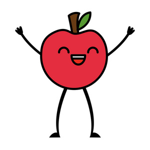 卡瓦伊可爱的苹果卡通人物