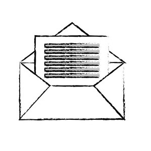 电子邮件信息的书写和通信矢量图