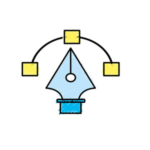 节点笔设计图像矢量插图图片