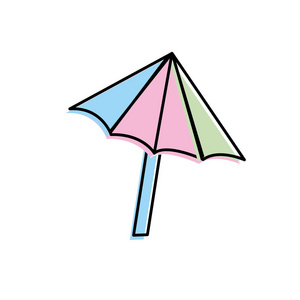 不错的雨伞打开，以保护太阳矢量插图