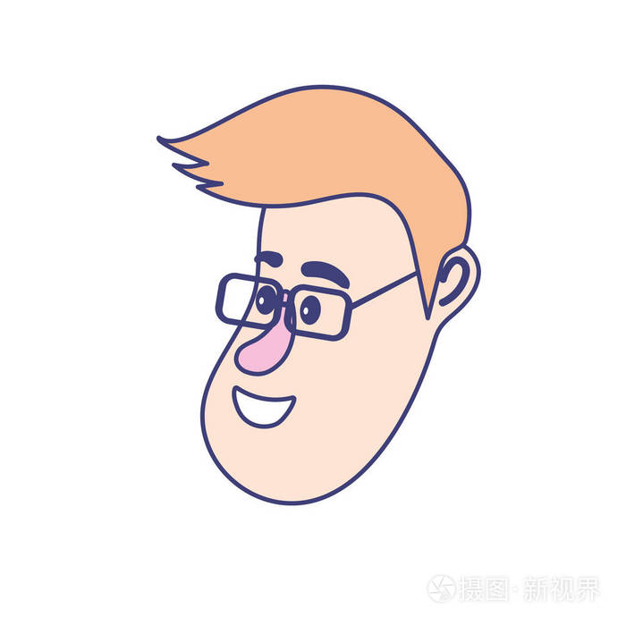 头像人脸发型设计矢量图