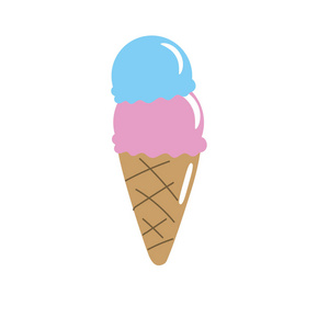 美味的冰淇淋甜甜甜点矢量插图