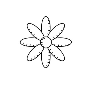 线状天然花卉植物花瓣矢量插图