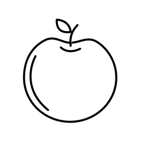 线美味的苹果水果，异国食物矢量插图