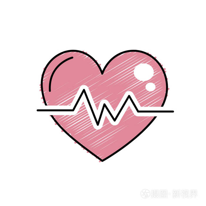 心跳知道节奏卡顿和频率矢量插图