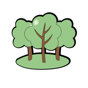 有树枝的天然树木生态护理矢量插图