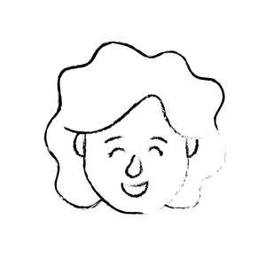 图形化身女头发型设计矢量插图