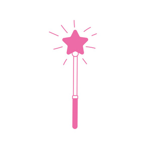 剪影星魔棒设计和向导符号矢量插图照片