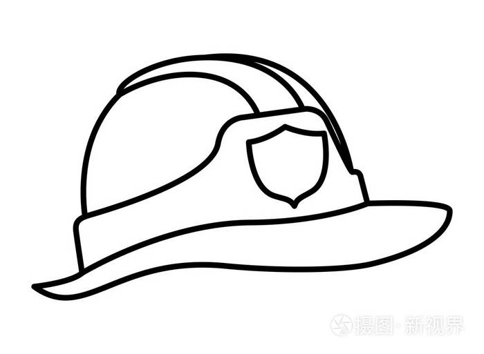 可爱的消防员头盔孤立的图标插画-正版商用图片17m72k-摄图新视界