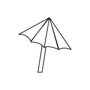 线不错的伞开，以保护太阳矢量插图