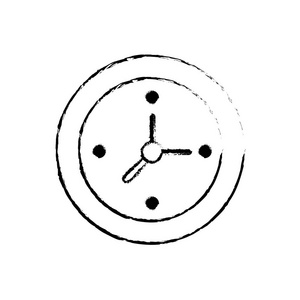 图墙时钟知道小时时间矢量插图