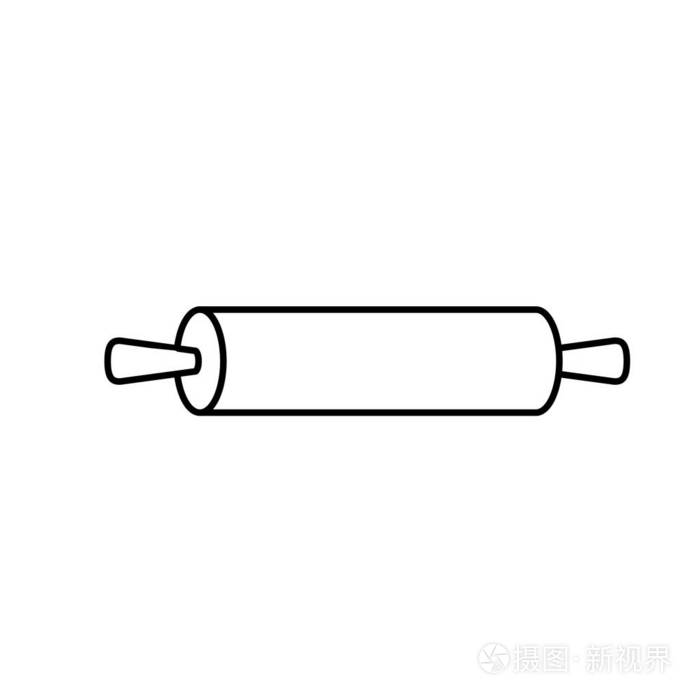 线擀面杖厨房用具实物至菜肴矢量插图
