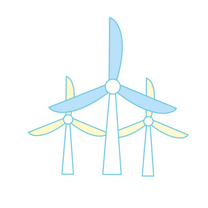 风力发电技术与环境保护矢量图