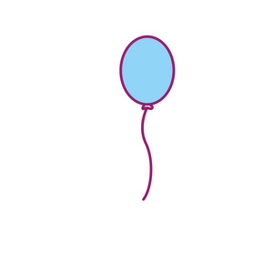 气球派对到生日快乐装饰，矢量插图