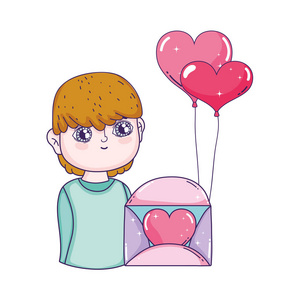 s day greeting card with boy. Vector illustration