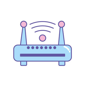 路由器wifi连接网络技术矢量图照片
