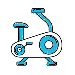 自行车机器做运动和健康生活方式矢量插图