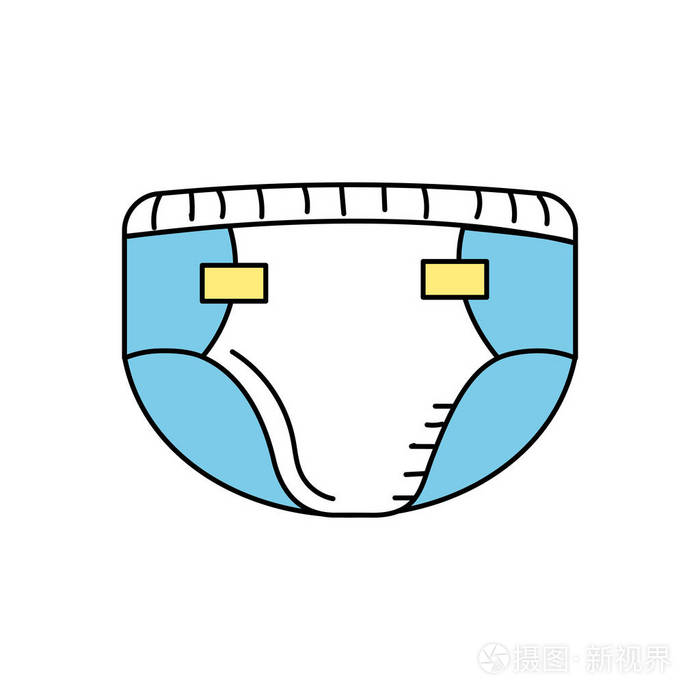 婴儿尿布t使用内衣矢量插图
