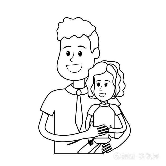 台词好父亲手里拿着女儿矢量插图插画-正版商用图片17mav8-摄图新视界
