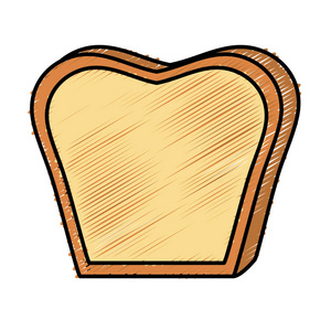 美味的新鲜面包片面包矢量图