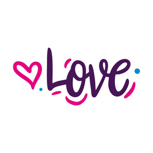 我爱你手绘矢量刻字. 爱情浪漫的名言. 孤立在白色背景上.照片