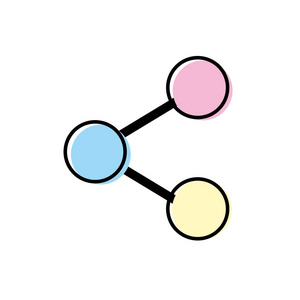 社会媒体共享技术连接矢量图图片
