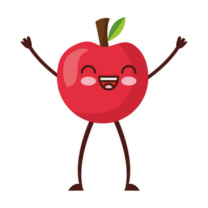 卡瓦伊可爱的苹果卡通人物照片