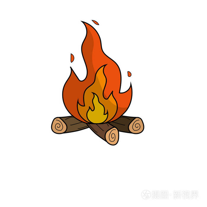 可爱的木柴保暖矢量插图