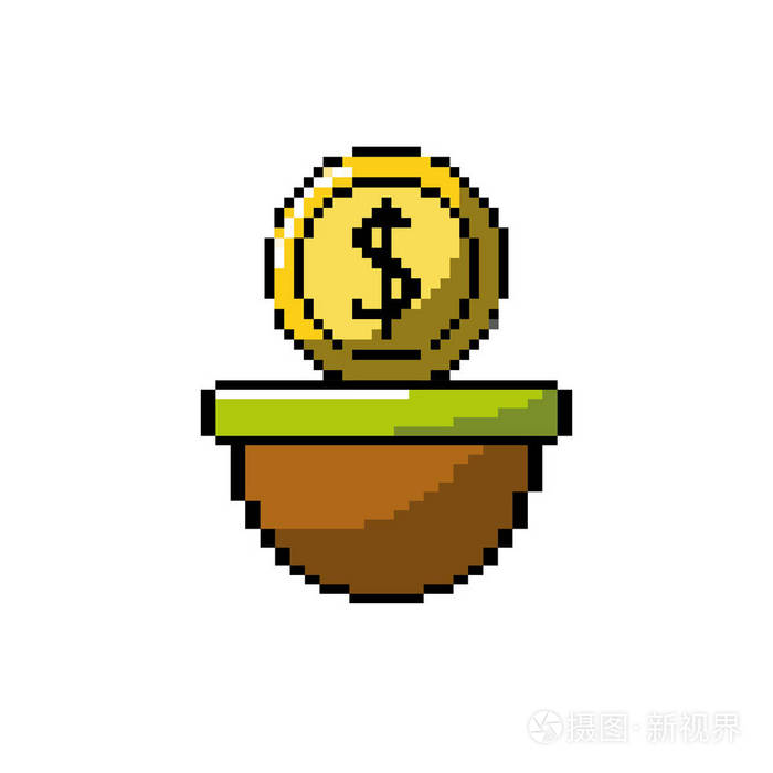 硬币数字货币在平台游戏控制台矢量插图