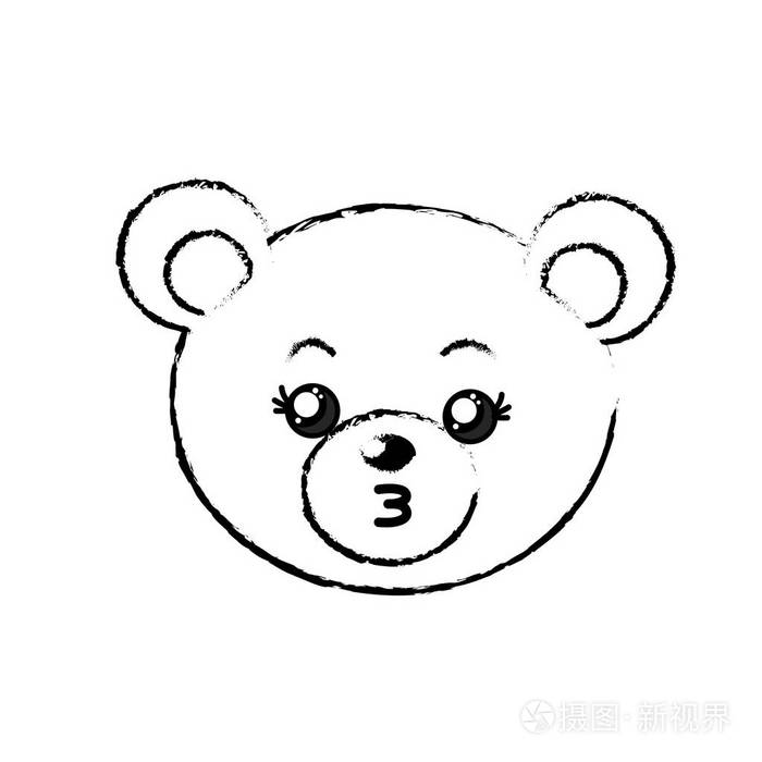 图形可爱的野生动物脸表情矢量插图插画-正版商用图片17mdmf-摄图新