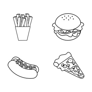 图形快餐背景图标矢量插图设计