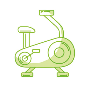 剪影自行车机做运动和健康生活方式矢量插图