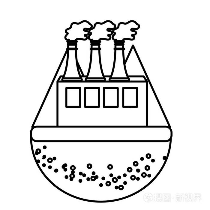 地球被污染简笔画图片