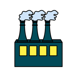 污染工厂污染行星矢量插图环境