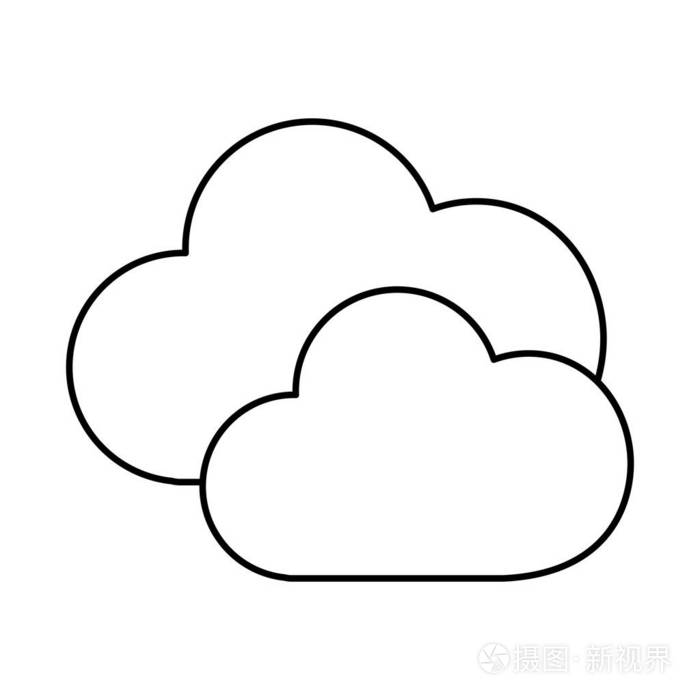 线条好云天气天空矢量插图设计